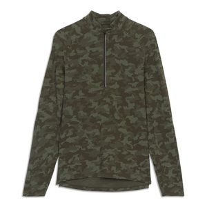 Lululemon Mens Size XS Surge Warm 1/2 Zip Camo Green HGOG Pullover Yoga Top Run